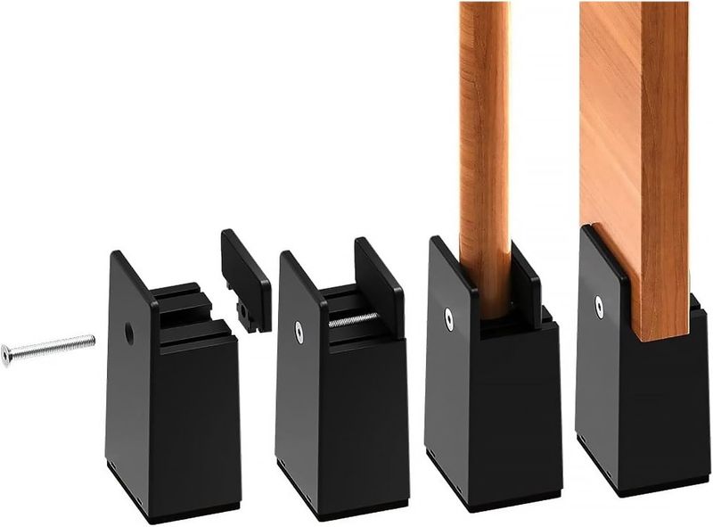 HAMON 4 sztuki Regulowane Nóżki do Mebli z Zaciskiem Śrubowym