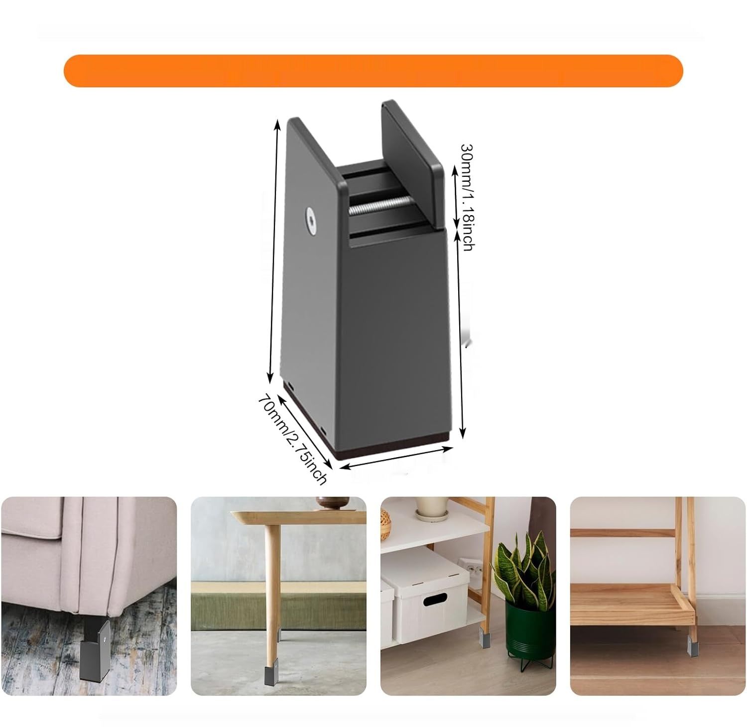 HAMON 4 sztuki Regulowane Nóżki do Mebli z Zaciskiem Śrubowym