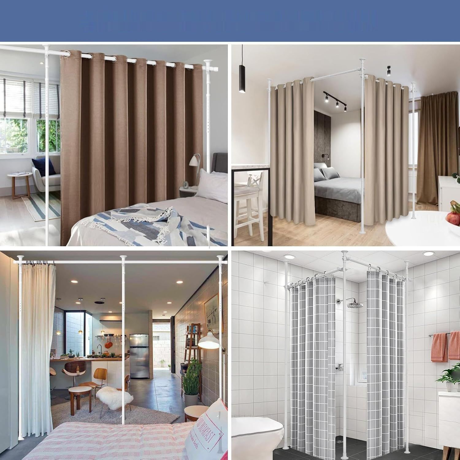 Parawan Pokojowy, Rama, Kij do Zasłon, Szerokość 280 cm x Wysokość 317 cm