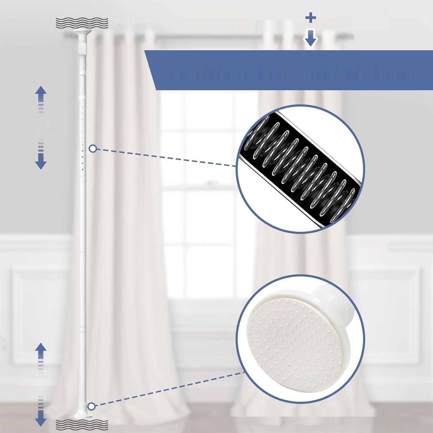 Parawan Pokojowy, Rama, Kij do Zasłon, Szerokość 280 cm x Wysokość 317 cm