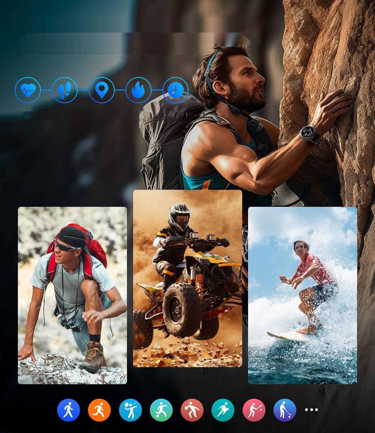 LIGE Męski Smartwatch z funkcją telefonu, 1.43-calowy Smartwatch AMOLED