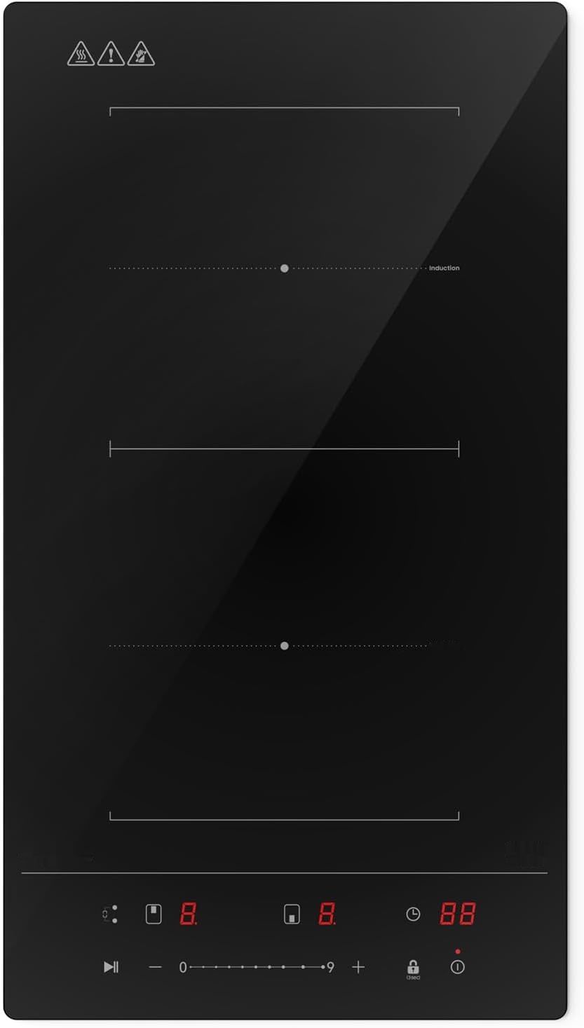 magicplux Płyta indukcyjna 29cm, 2 palniki, 9 poziomów, 3500W