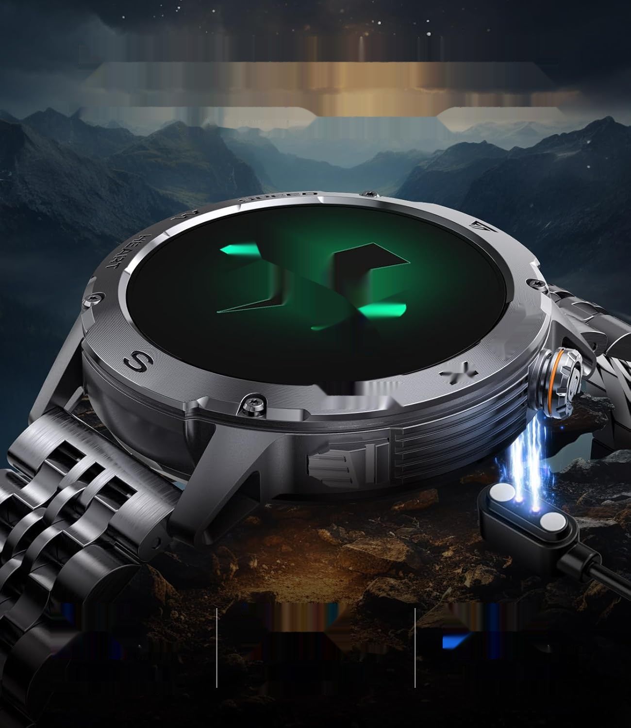 LIGE Męski Smartwatch z funkcją telefonu, 1.43-calowy Smartwatch AMOLED