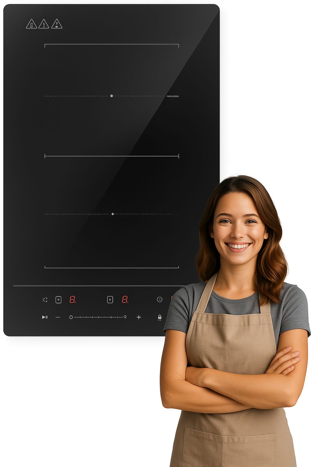 magicplux Płyta indukcyjna 29cm, 2 palniki, 9 poziomów, 3500W