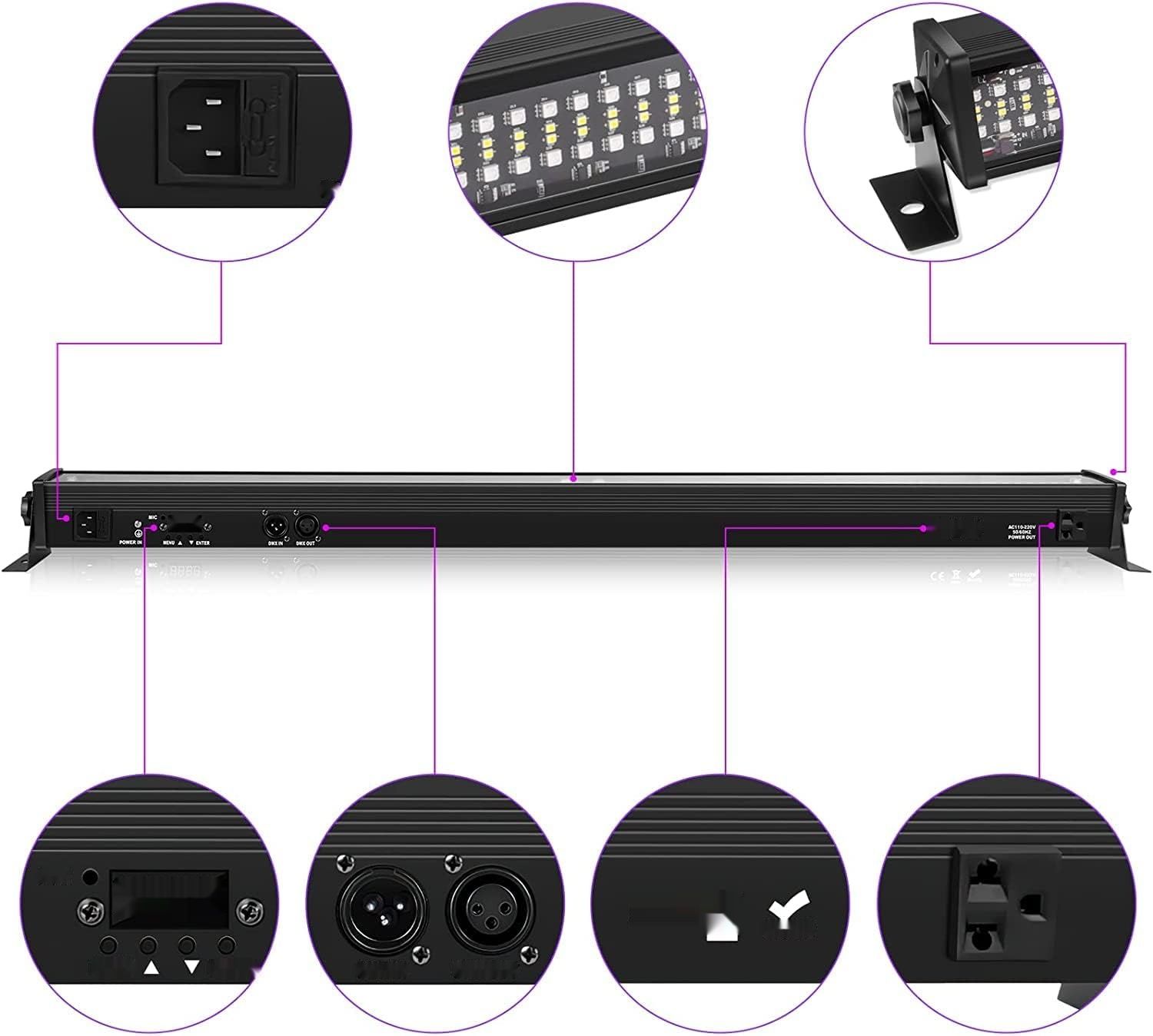 UKing 336 LED 80W RGBW Ścienna Belka Świetlna z Kontrolą DMX512