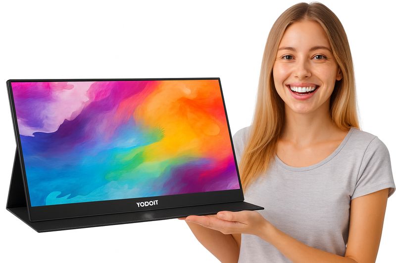 Yodoit Przenośny Monitor 14 Calowy - 1920 × 1080 FHD Wyświetlacz IPS