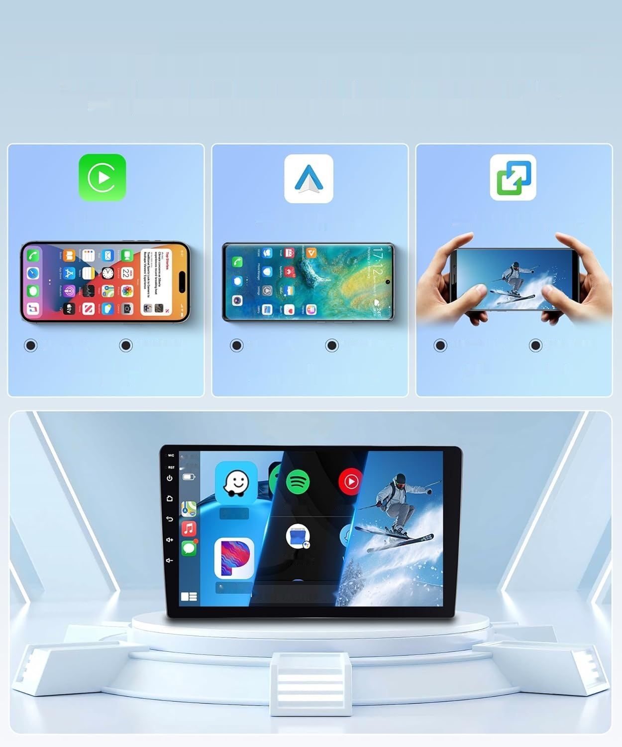 Bezprzewodowy Carplay Radio Samochodowe 2 Din do Seat Ibiza 6j IV 9&quot;