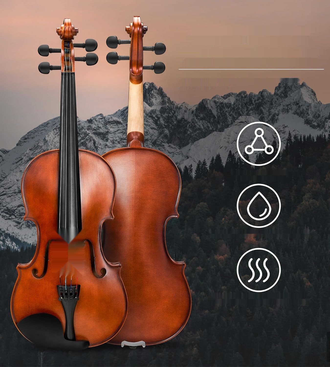Vangoa 1/4 Skrzypce z Litego Drewna dla Dzieci Początkujących