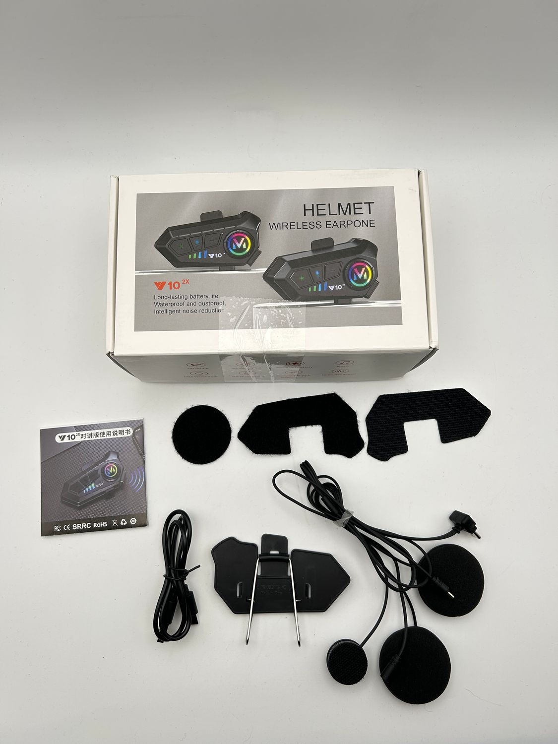 Zestaw słuchawkowy do hełmu motocyklowego Bluetooth z mikrofonem Interkom