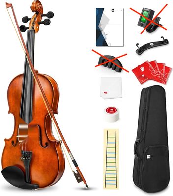 Vangoa 1/4 Skrzypce z Litego Drewna dla Dzieci Początkujących