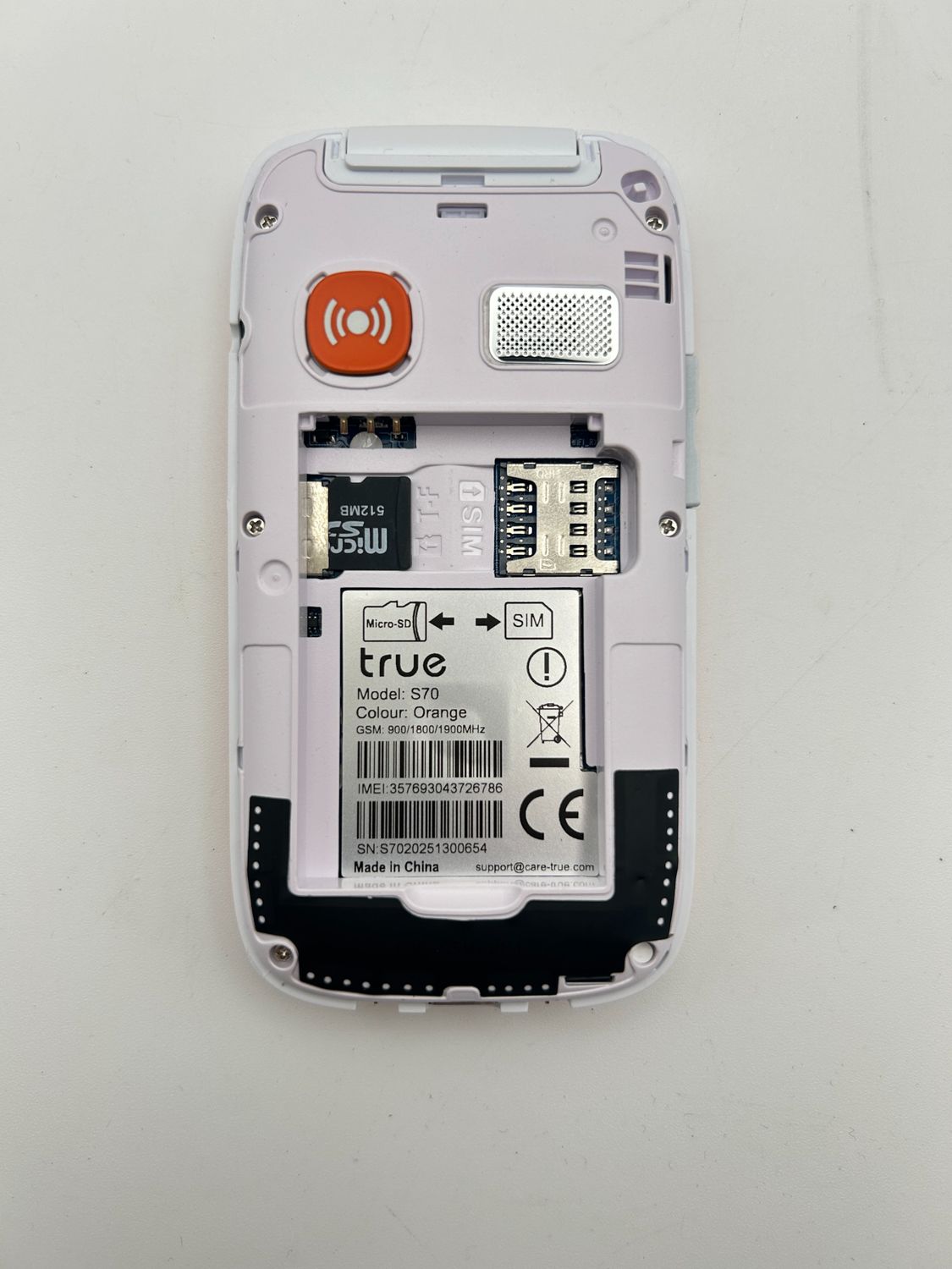 TRUE GSM Senior Telefon Komórkowy, S70, Jasny Pomarańczowy