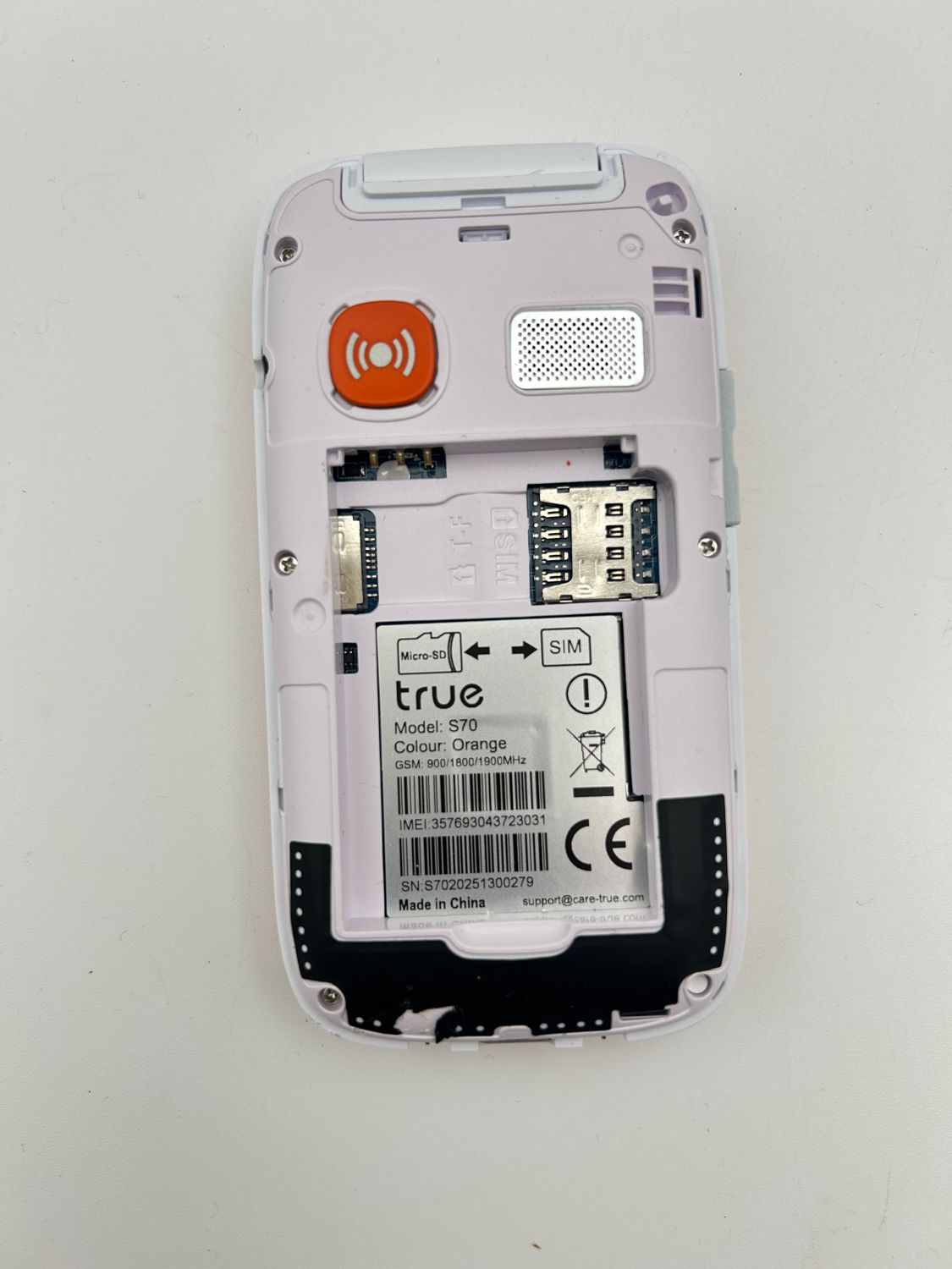 TRUE GSM Senior Telefon Komórkowy, S70, Jasny Pomarańczowy