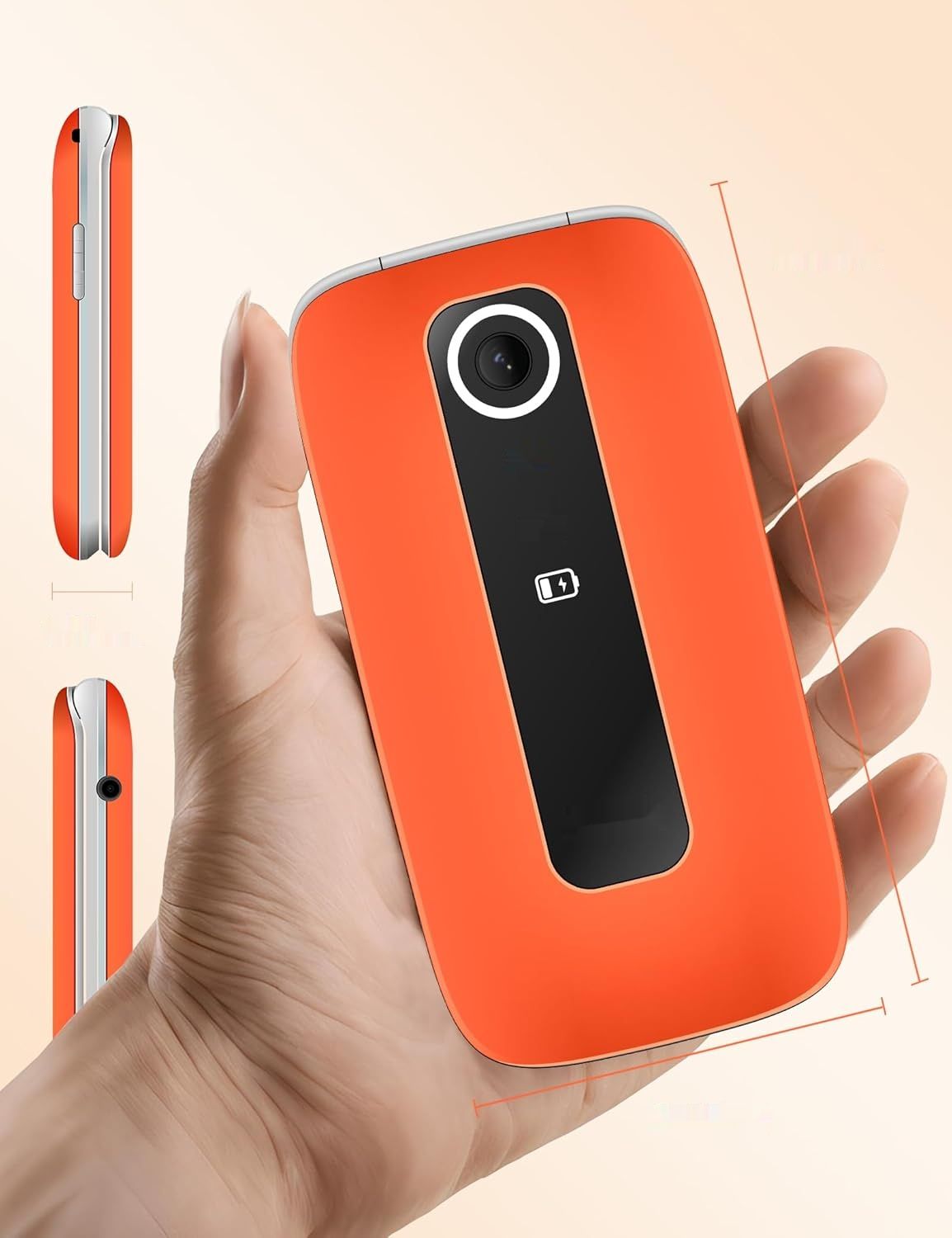 TRUE GSM Senior Telefon Komórkowy, S70, Jasny Pomarańczowy