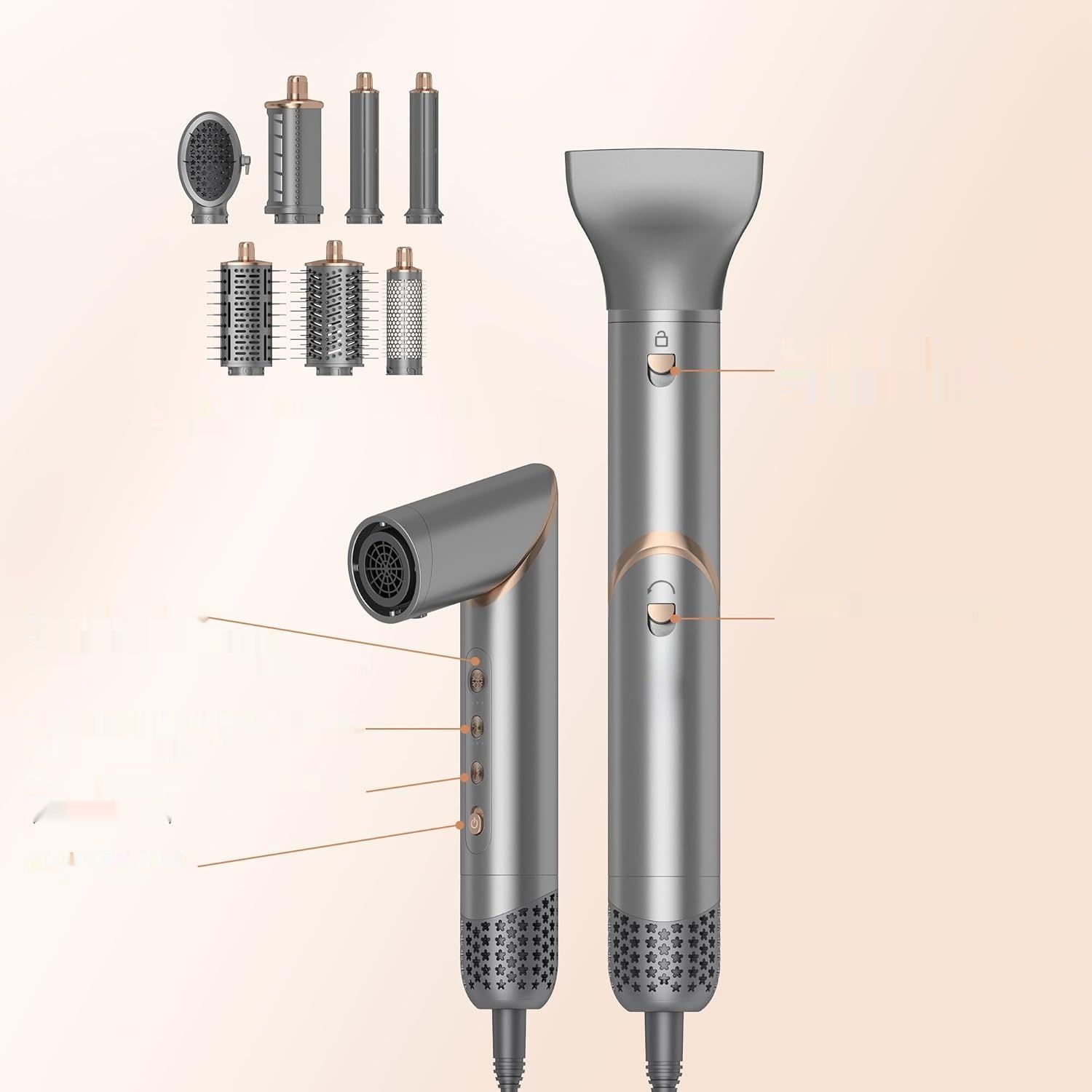 UKLISS 8 w 1 Pro Airstyler &amp; suszarka do włosów z jonizacją 1400W