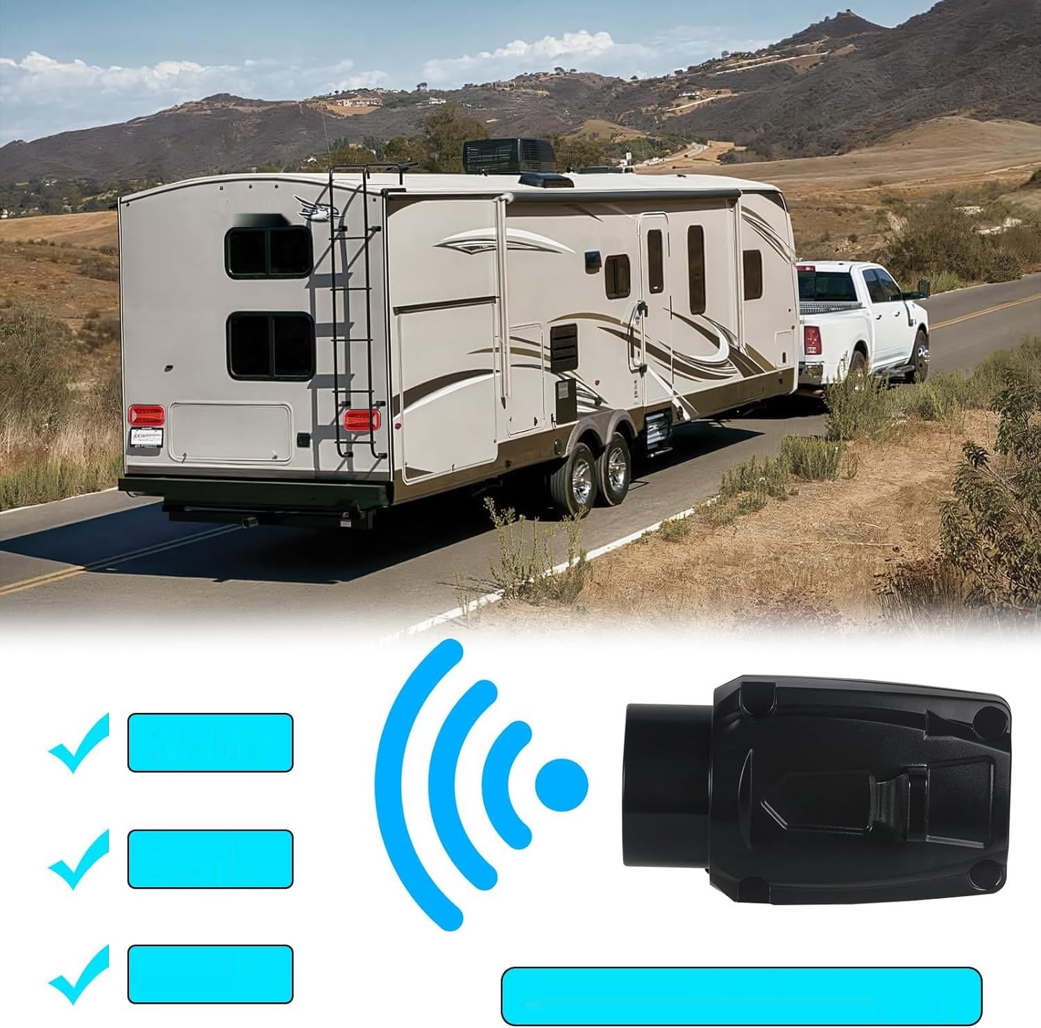 AOHEWEI Magnetyczny bezprzewodowy zestaw tylnych świateł LED do przyczepy