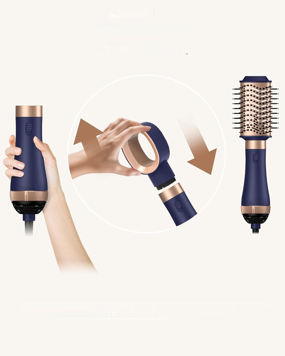 UKLISS 4 w 1 Stylizator do Włosów, Suszarka do Włosów z 4 Nasadkami