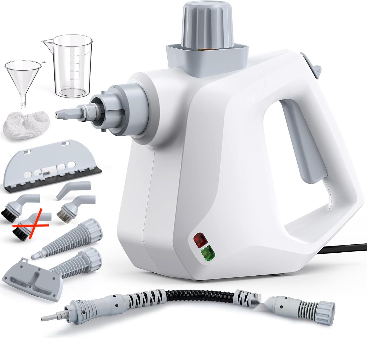 Przenośny parowy środek czyszczący z 10 akcesoriami (biały)