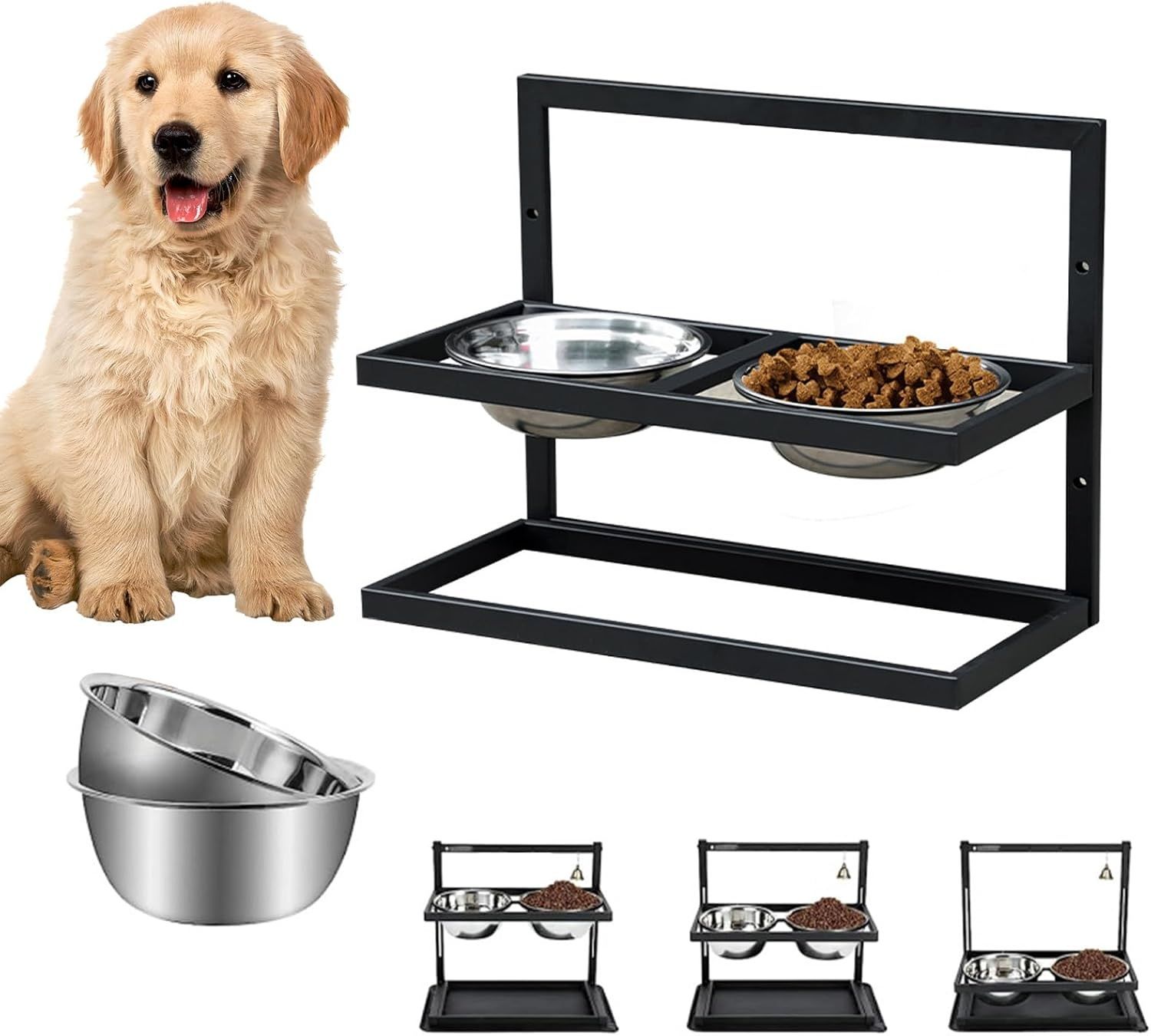 Podwyższone miski dla psa - 3 regulowane wysokości