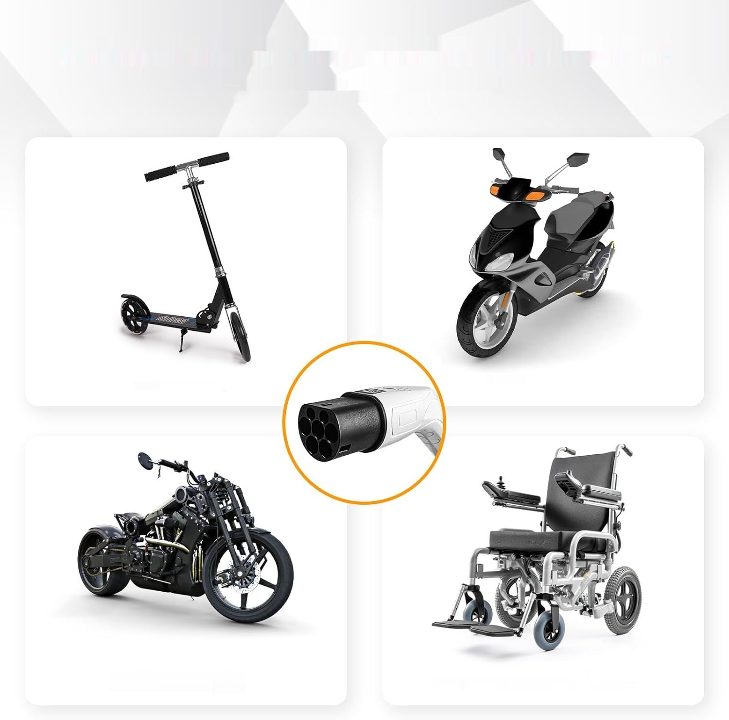 Adapter ładowarki AOHEWEI Typ 2 do ładowarki Schuko, 16 A 3,5 kW