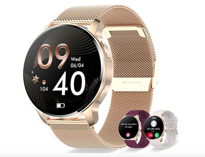 Damski Smartwatch: Połączenia Bluetooth i Asystent AI, Wodoodporny.