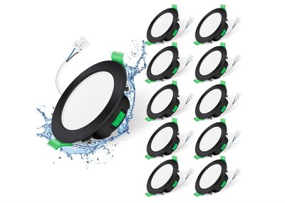 ALUSSO LIGHTING Reflektor LED 230 V, 5 W, czarny, IP65, 10 sztuk