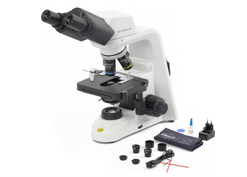 SWIFT Mikroskop dwuokularowy Stellar 1 Pro, nieskończenie poprawione, powiększenie 40-2500x