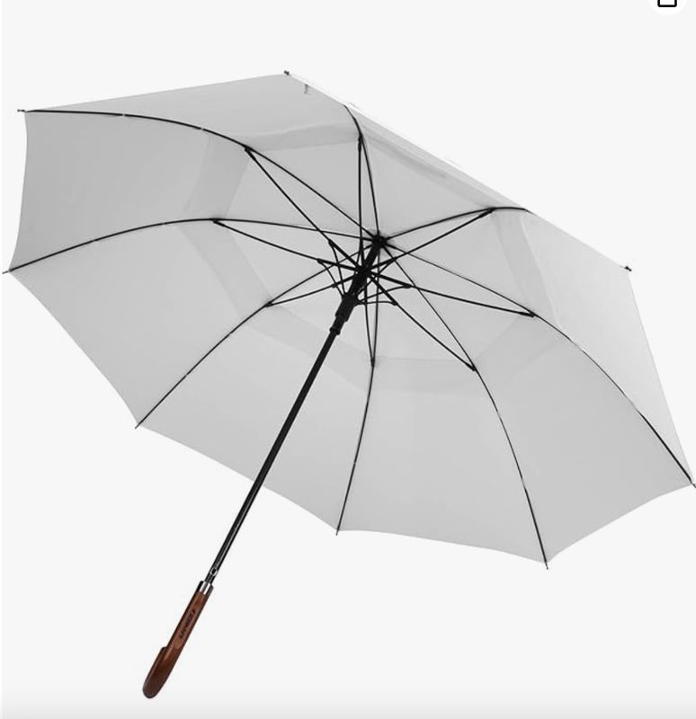 Drewniany parasol z uchwytem w kształcie litery J, 54 cale, klasyczna wersja i wersja z ochroną UV, grey