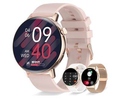 Smartwatch damski 1,32" Tętno Sen 3 pasek Wodoodporny dla iOS Android