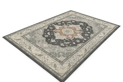 HOMFINE Vintage Dywan 120x170 cm, antypoślizgowy, odporny na brud, szary