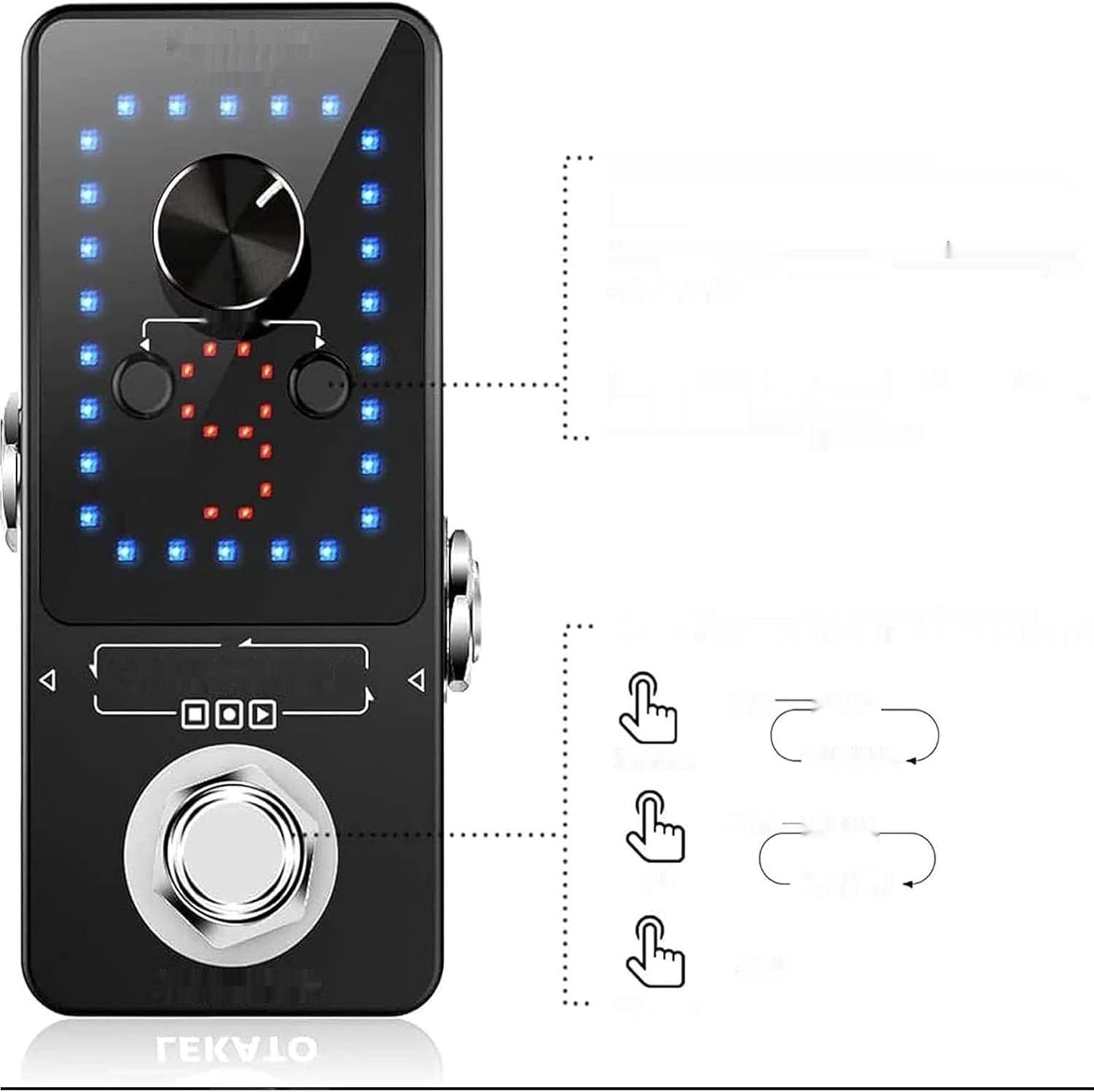 LEKATO Gitarowy looper 9 pętli 40 minut, tuner, nielimitowany overdub