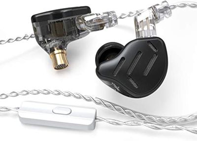 LINSOUL KZ Zax 1DD+7BA Hybrydowe Słuchawki HiFi z mikrofonem, czarne