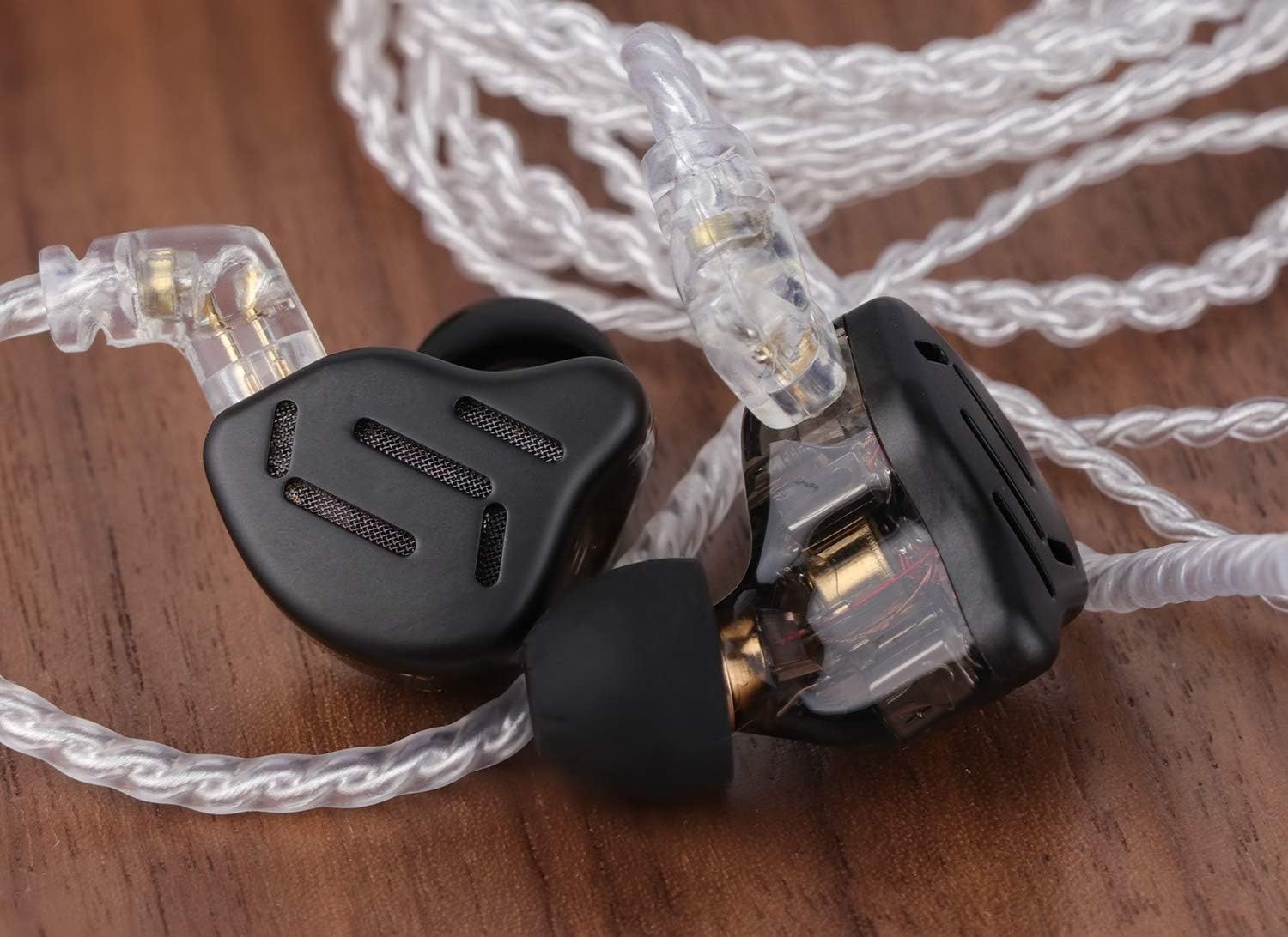 LINSOUL KZ Zax 1DD+7BA Hybrydowe Słuchawki HiFi z mikrofonem, czarne