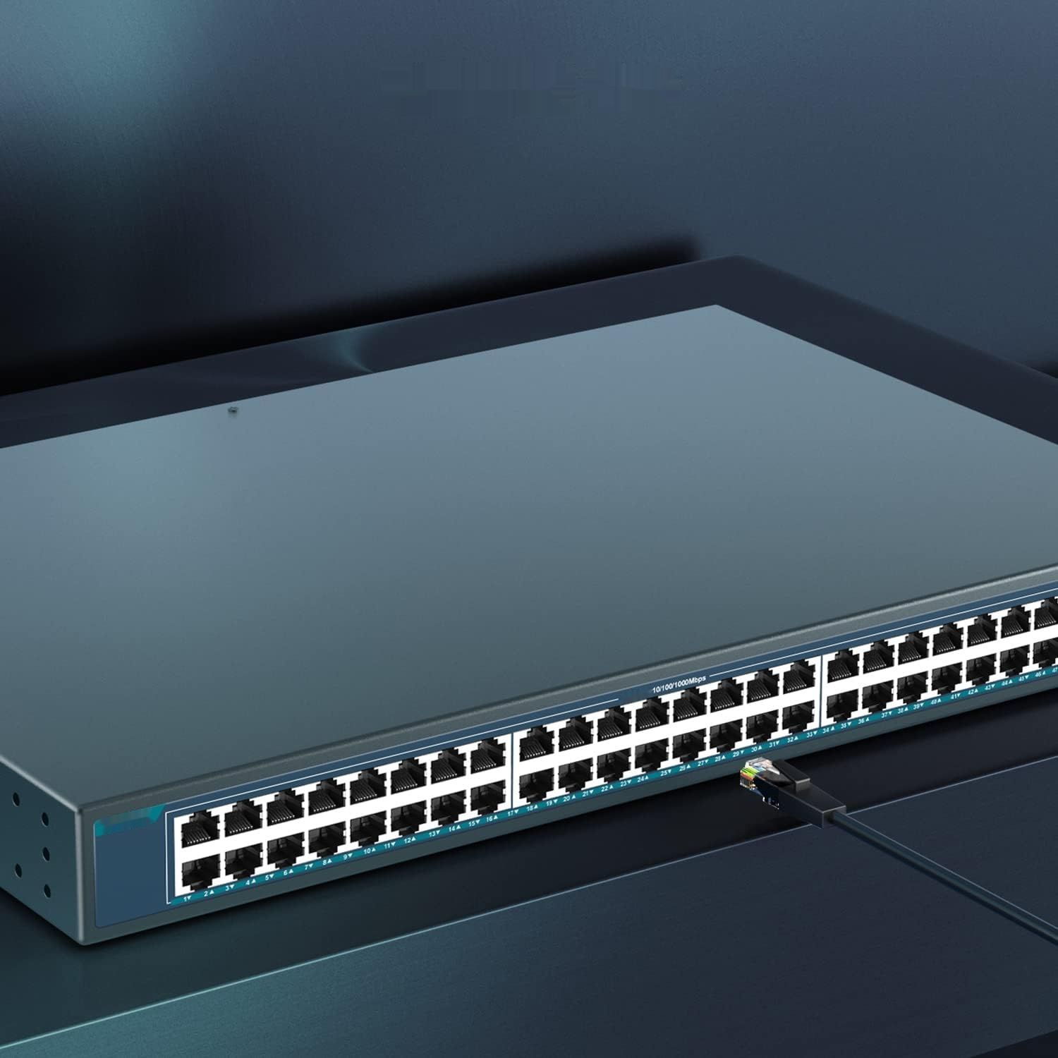 YuanLey 48-Portowy Gigabitowy Przełącznik PoE, 50-Portowy 802.3af/at 800W