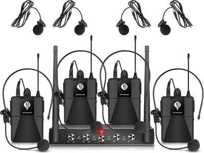 Debra Audio Pro System UHF 4-kanałowy, mikrofony, odbiornik, 4 nadajniki.
