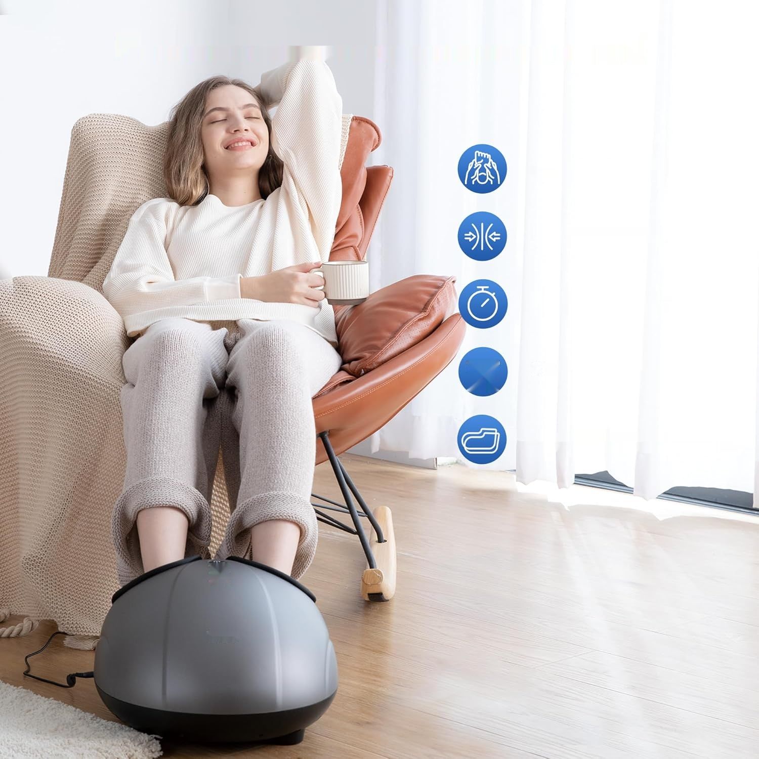 Breo Elektryczny Masażer do stóp z podgrzewaniem, Shiatsu, do rozmiaru 46