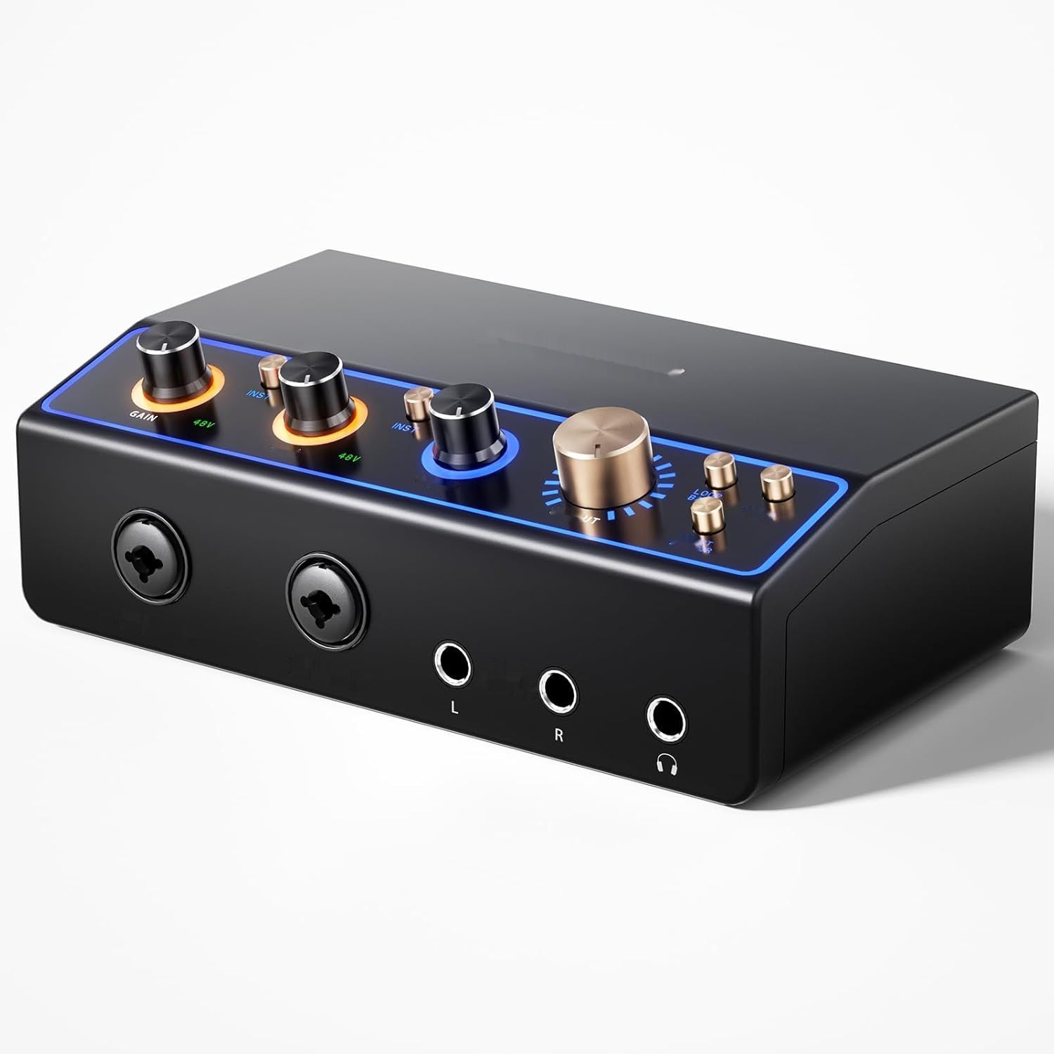 TONOR Interfejs audio TX510, 2-kanałowy mikser XLR z RGB, Czarny