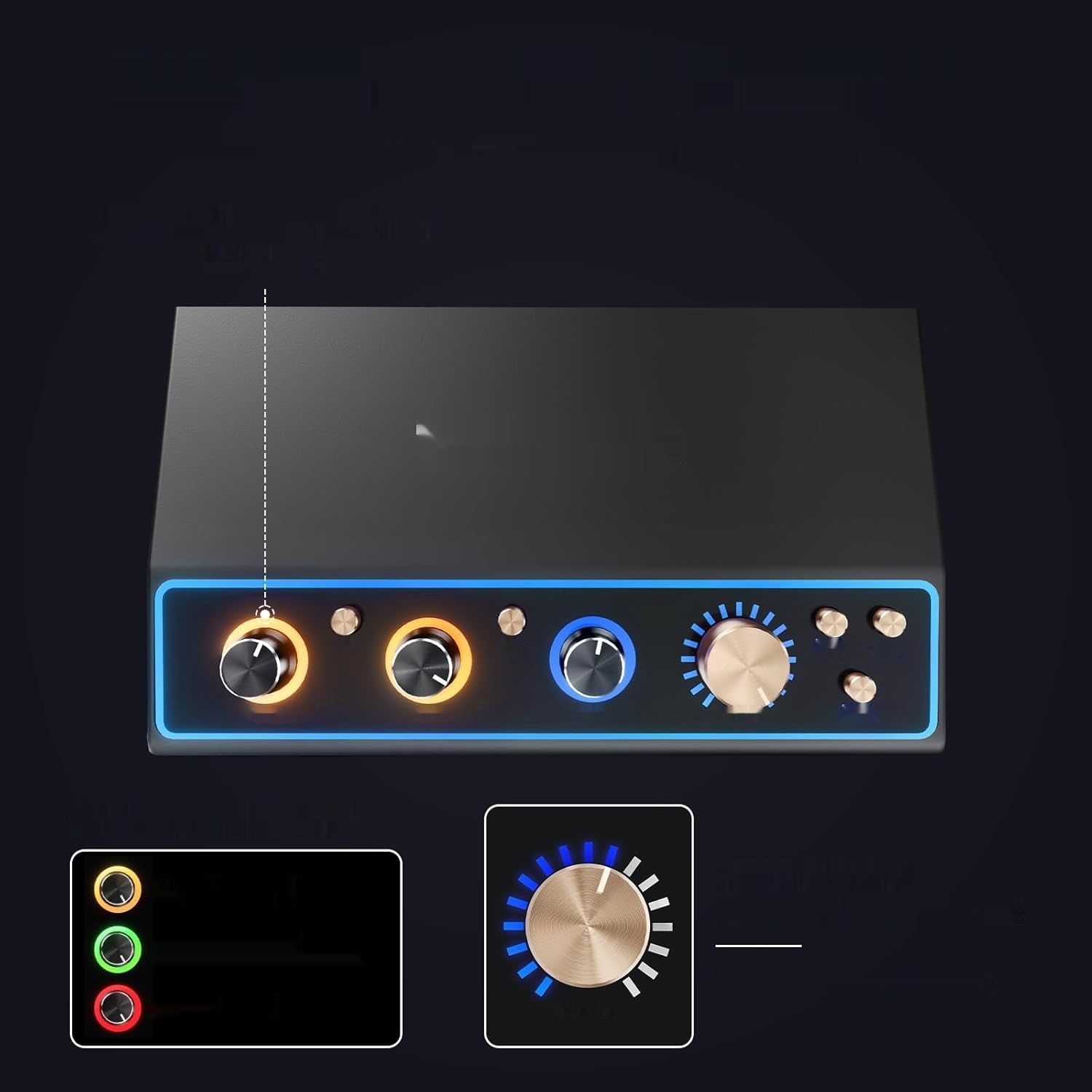 TONOR Interfejs audio TX510, 2-kanałowy mikser XLR z RGB, Czarny
