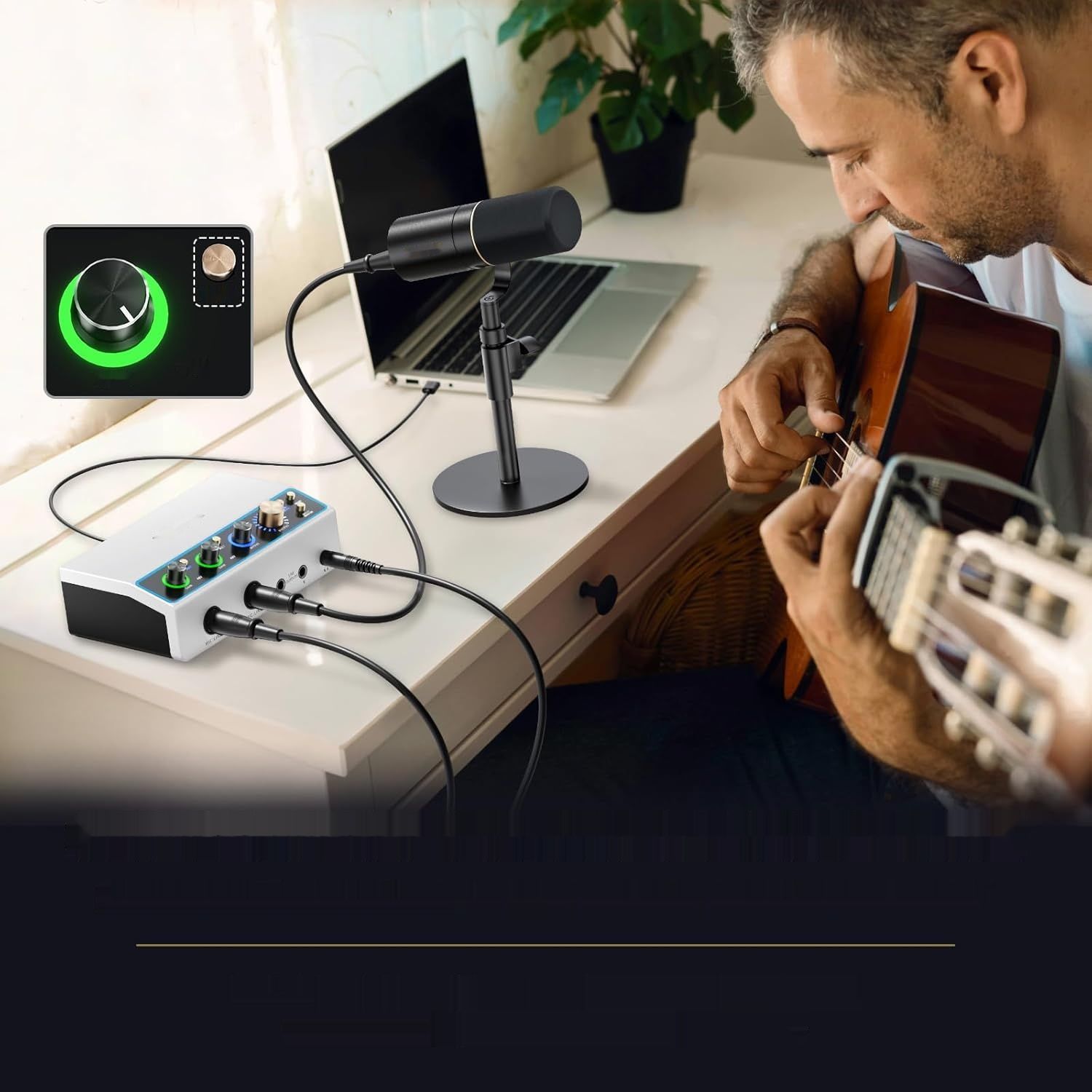 TONOR TX510 Biały: 2-kanałowy mikser audio XLR z RGB, podcasty.