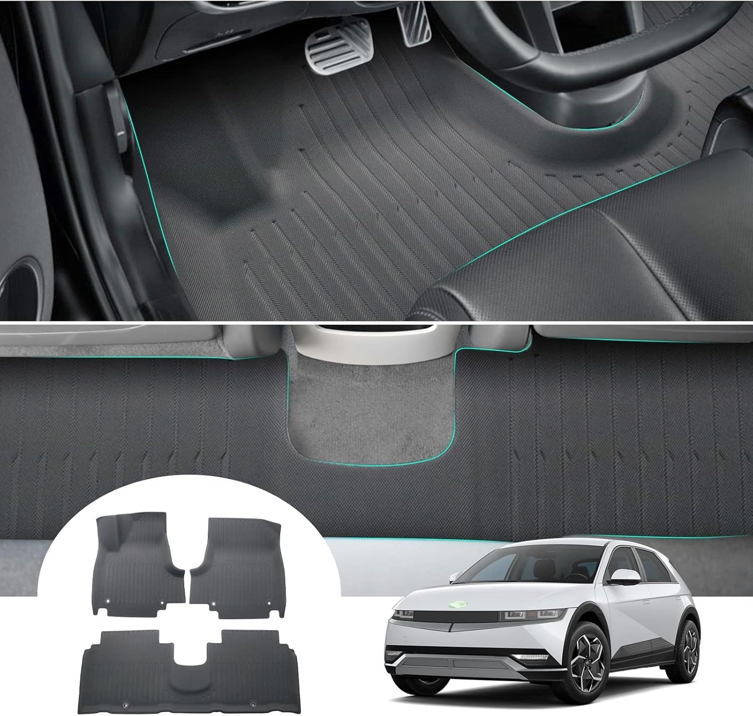 GAFAT Hyundai Ioniq 5 2021-2024 dywaniki samochodowe, 3D TPE, wysoka krawędź