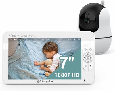 Babystar Babyphone 7" 1080P LCD, 4000mAh, Nocne, Dwukierunkowa, VOX.