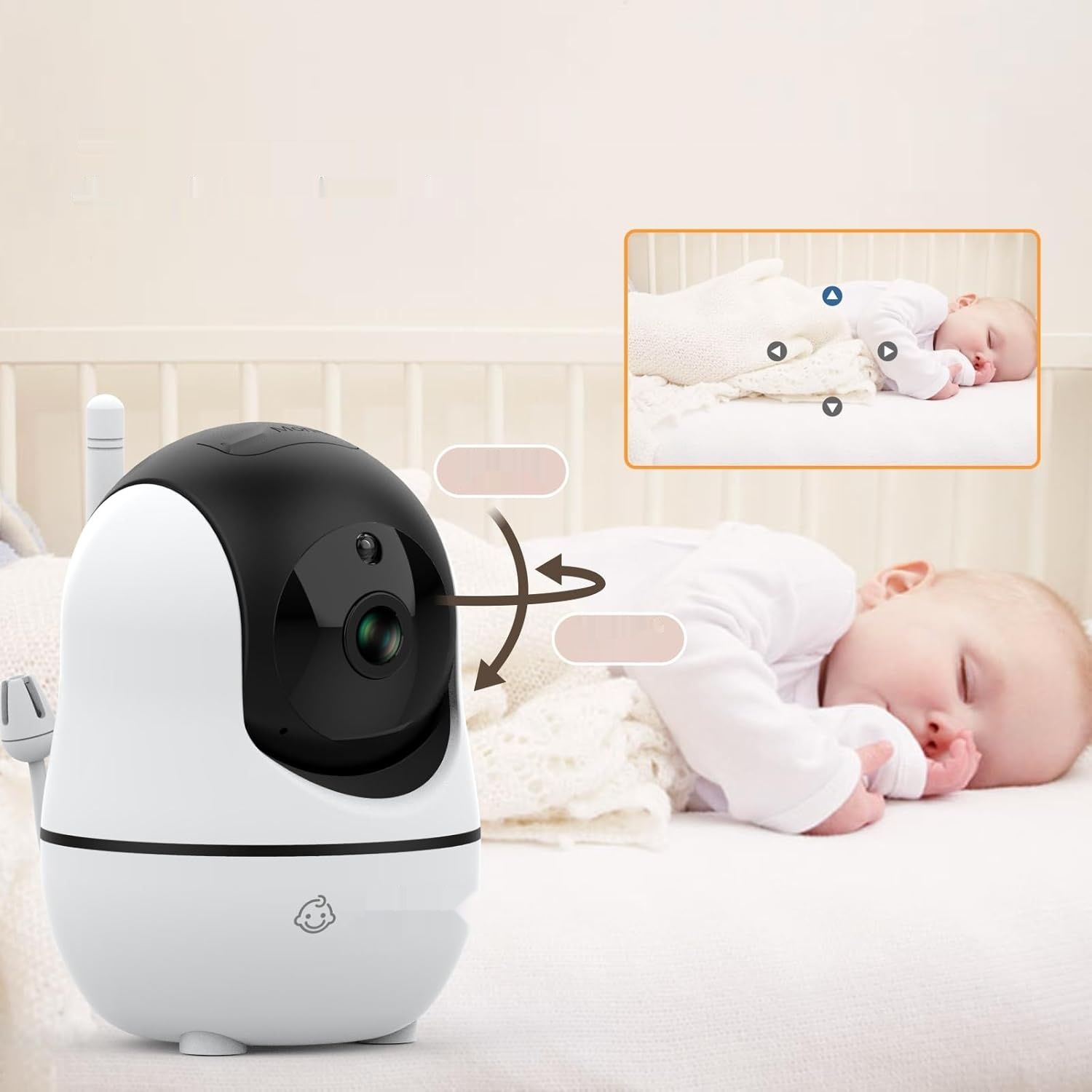 Babystar Babyphone 7" 1080P LCD, 4000mAh, Nocne, Dwukierunkowa, VOX.