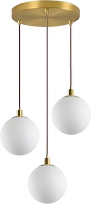 3-Płomienna Biała Szklana Lampa Wisząca do Sypialni i Salonu