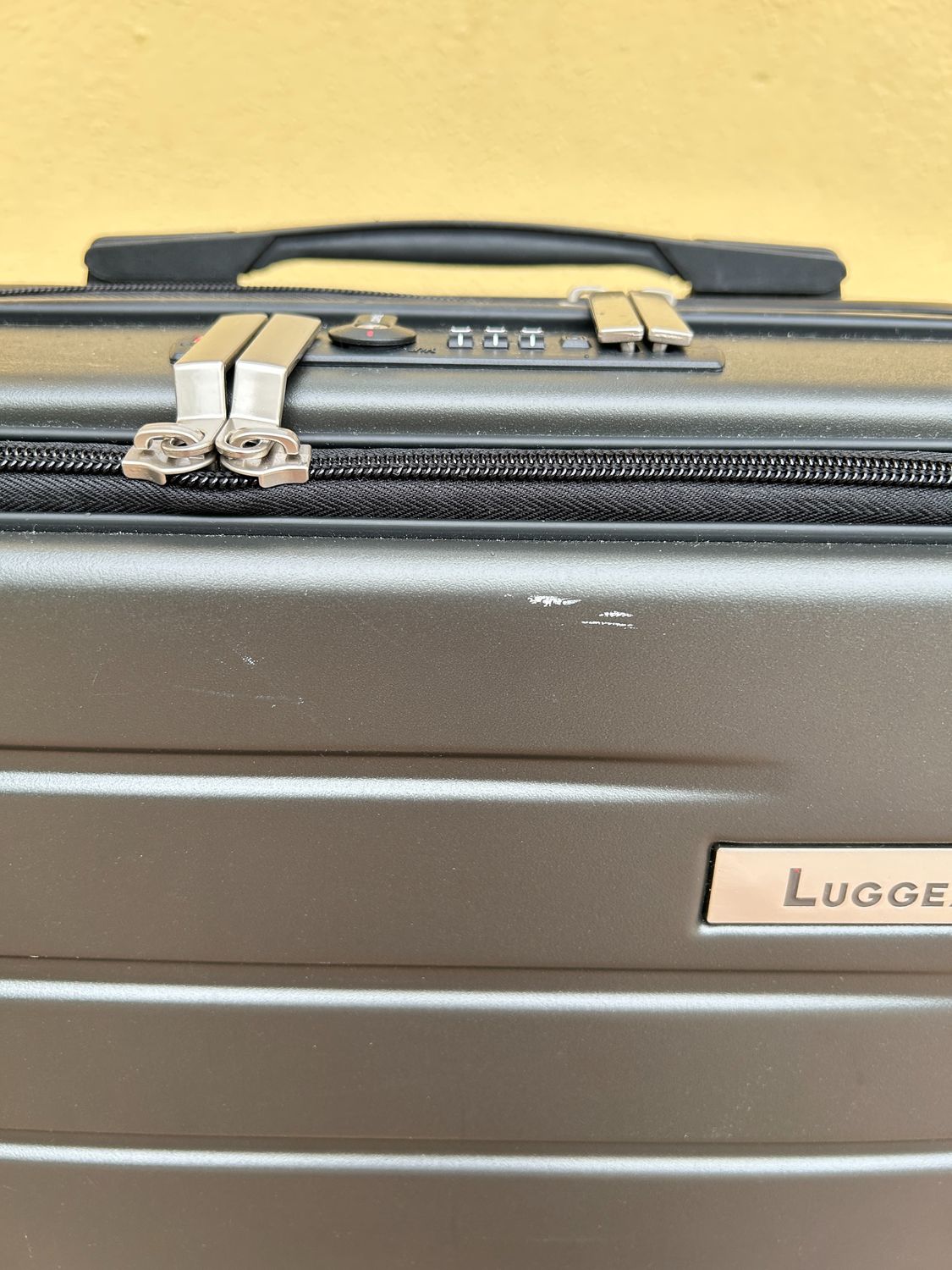 LUGGEX Bagaż podręczny 55 cm, twardy, TSA, zielony, czarny