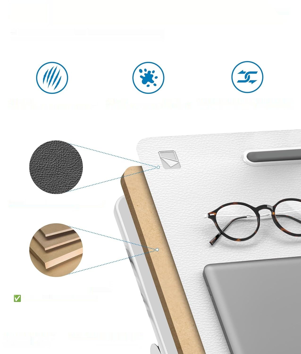 Cooper Desk Pro Stolik Wspierający Czytanie i Laptop (Perłowy Biały)