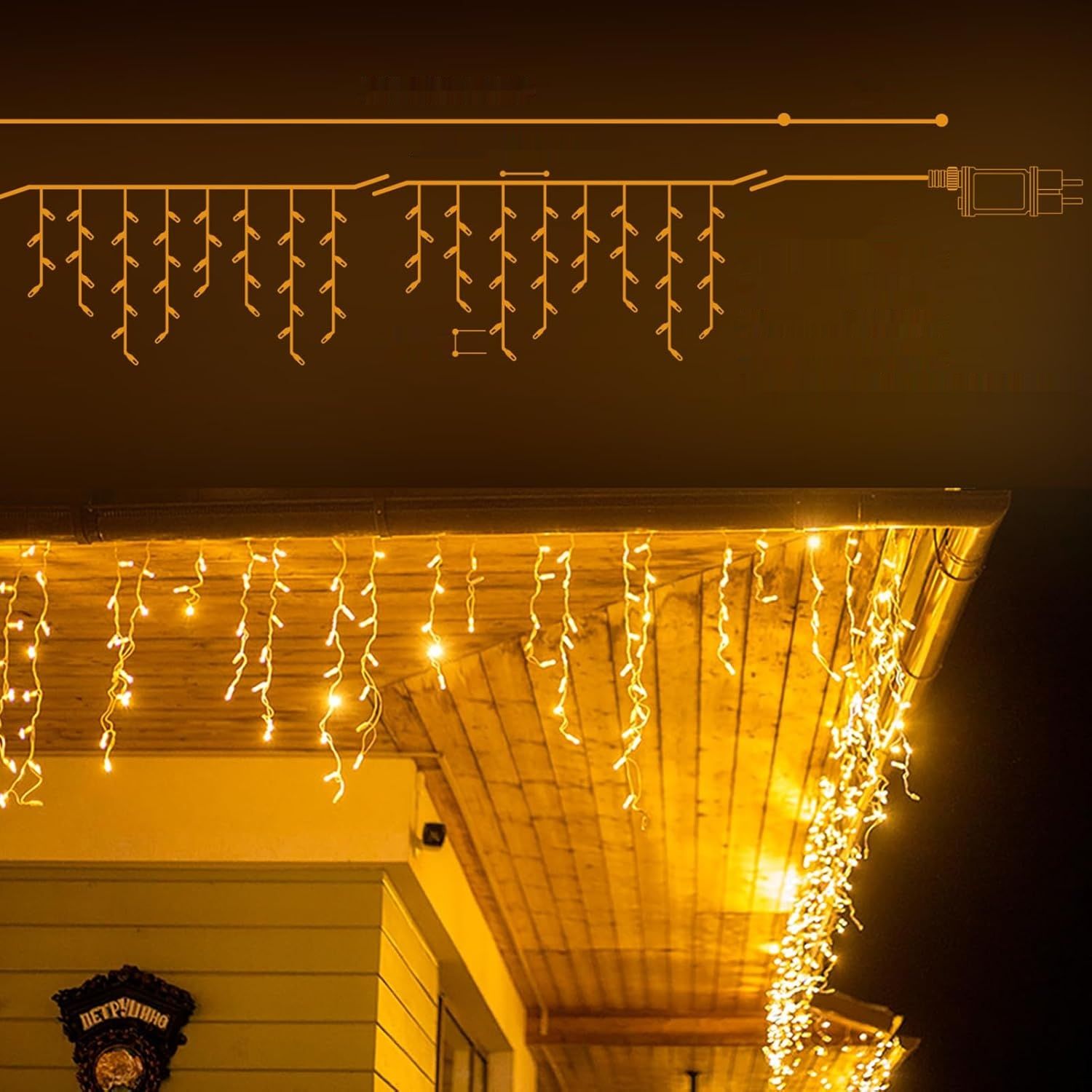 Świetlna Dekoracja LED na Święta 20 m 880 LED Icicle z Timerem