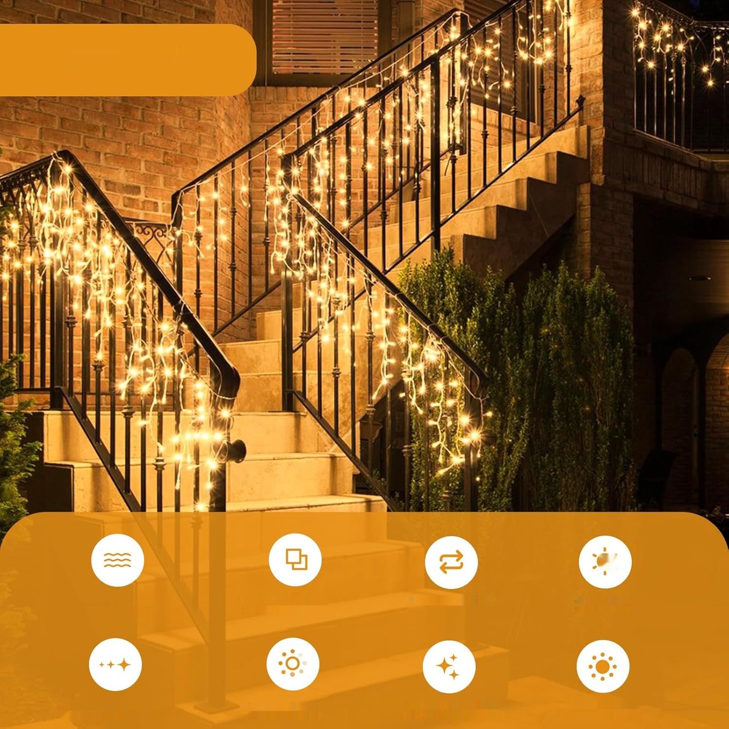 Świetlna Dekoracja LED na Święta 20 m 880 LED Icicle z Timerem