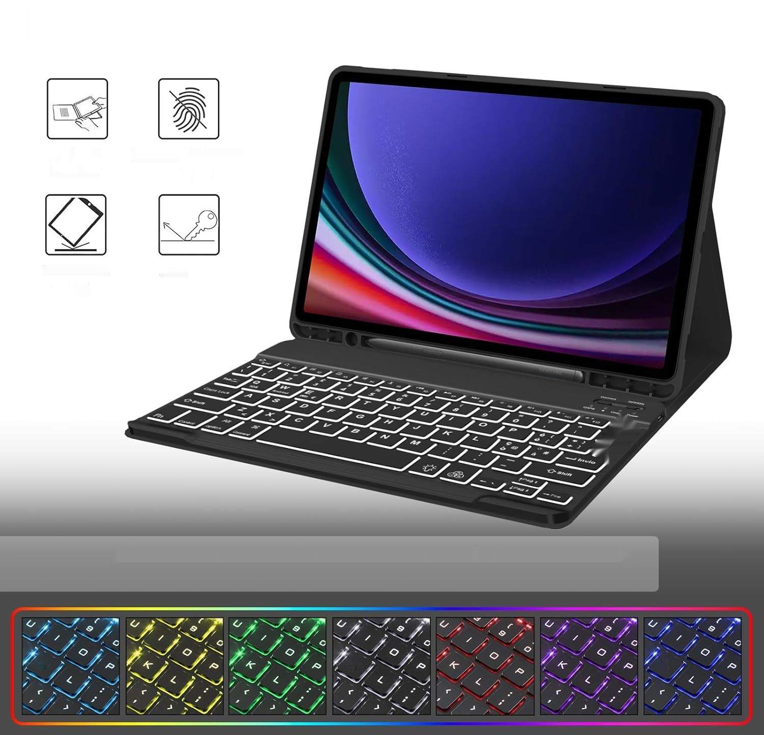 Etui FOGARI z klawiaturą Bluetooth dla Galaxy Tab S9 FE 10.9", czarne.