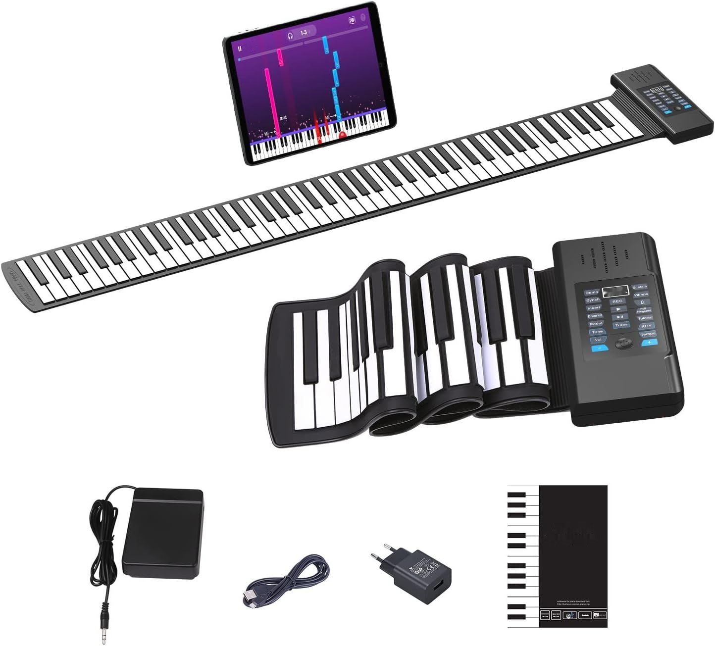 OYAYO Roll Piano 88 klawiszy Zwijana Klawiatura Pianina Wspiera MIDI