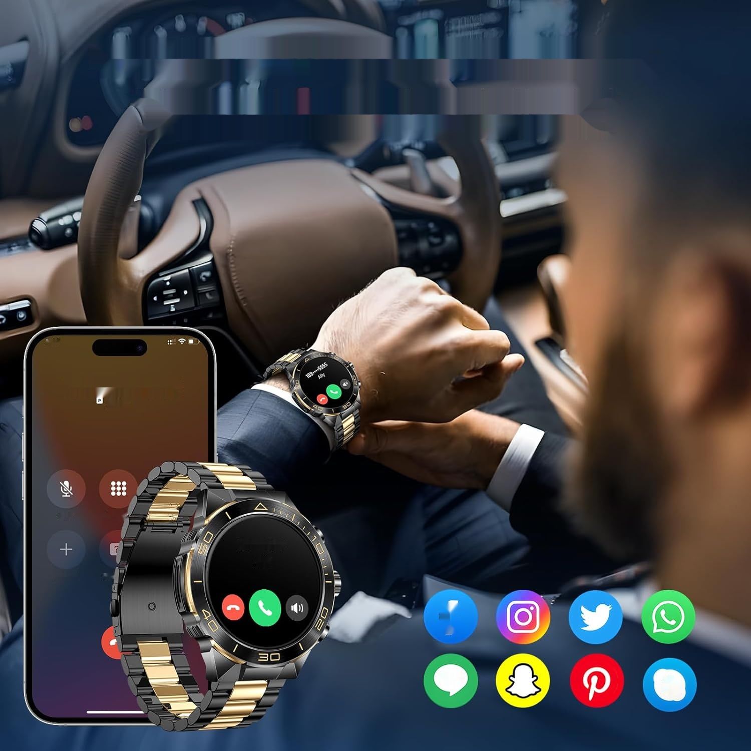 Smartwatch MiracDan 1.43'' AMOLED, IP68, 107+ Dyscyplin Fitness