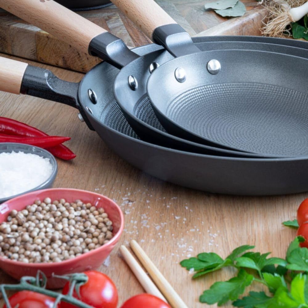 Zestaw Patelni Żeliwnych Nieprzywierających – Zestaw 3 Patelni 20-24-28 cm